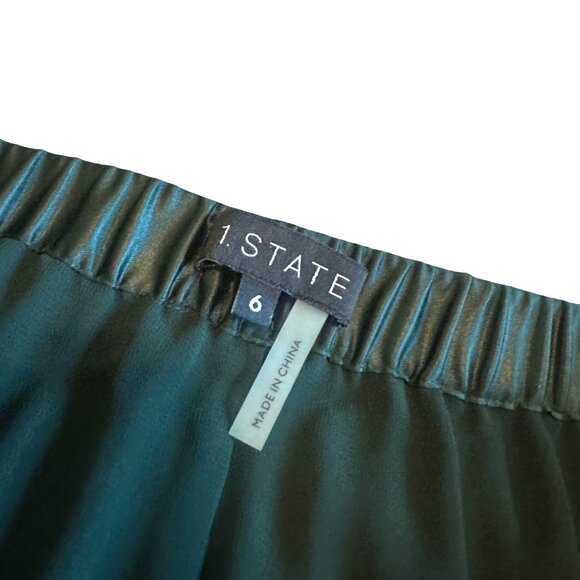 1 State Wild Thing Deep Forest Green Skirt Pleated Miid Size 6 Women's NWT - Picture 12 of 13
